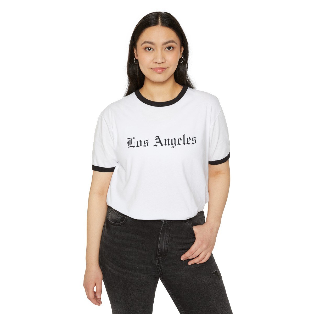 LOS ANGELES / LOCALS ONLY COTTON RINGER TEE-48696867478561699036
