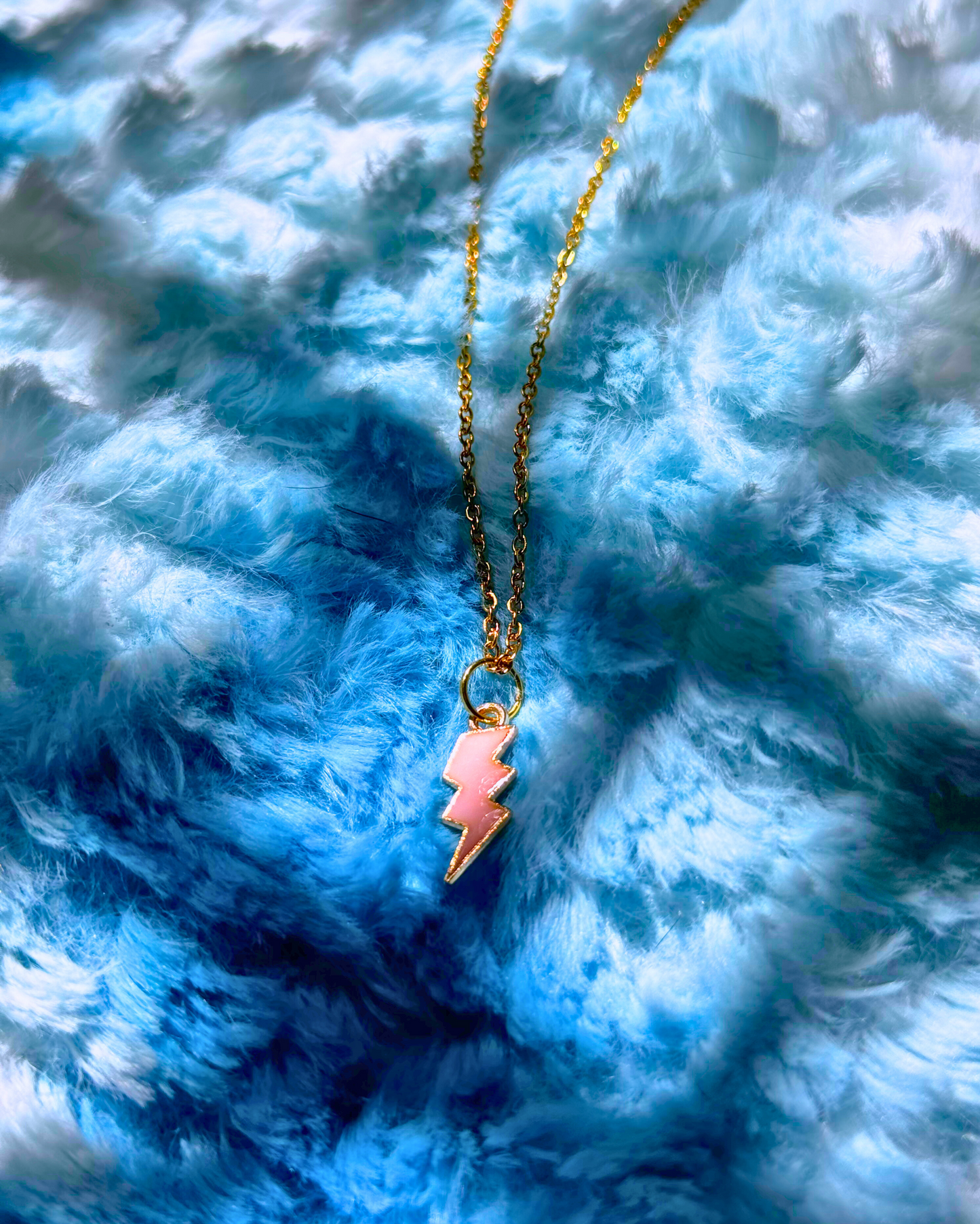 pink lightning bolt necklace