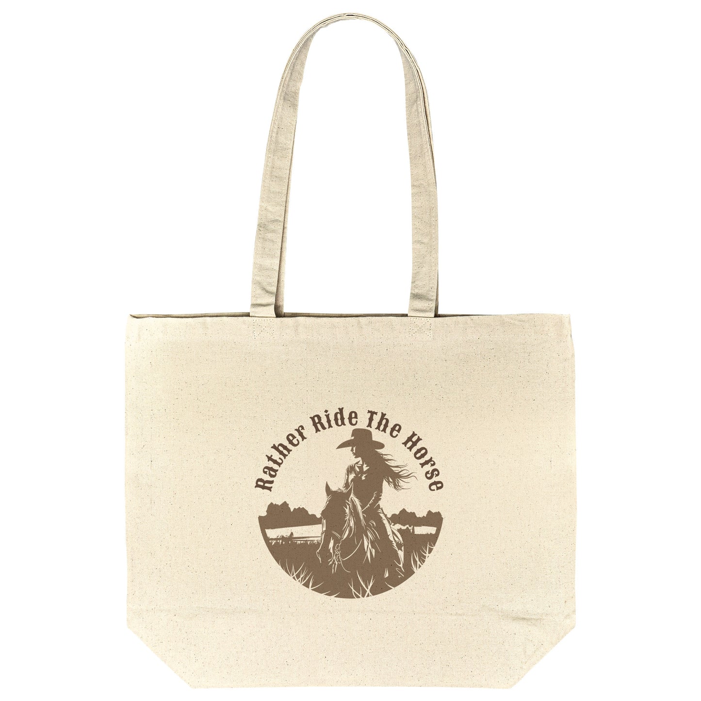 rather ride the horse tote bag