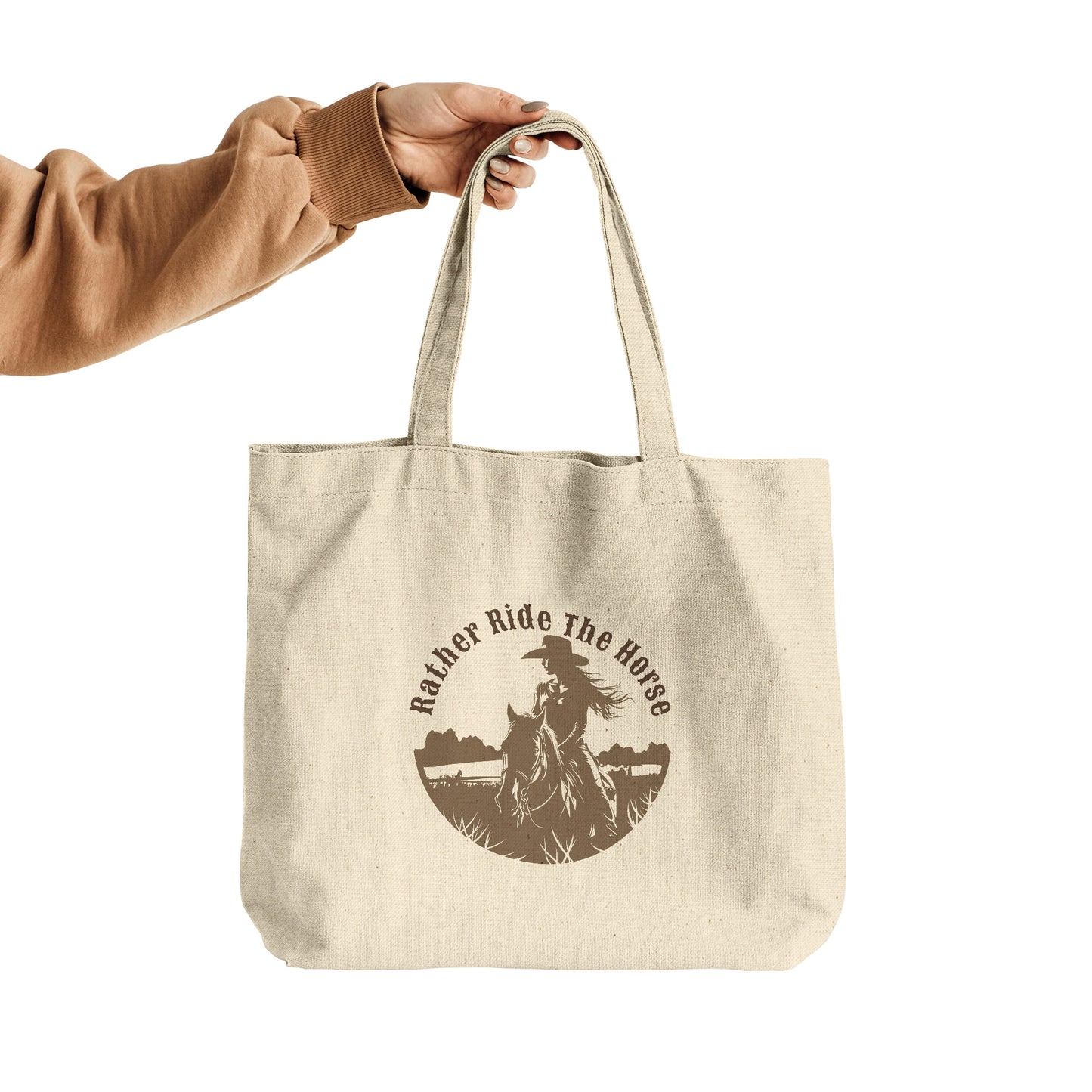 rather ride the horse tote bag