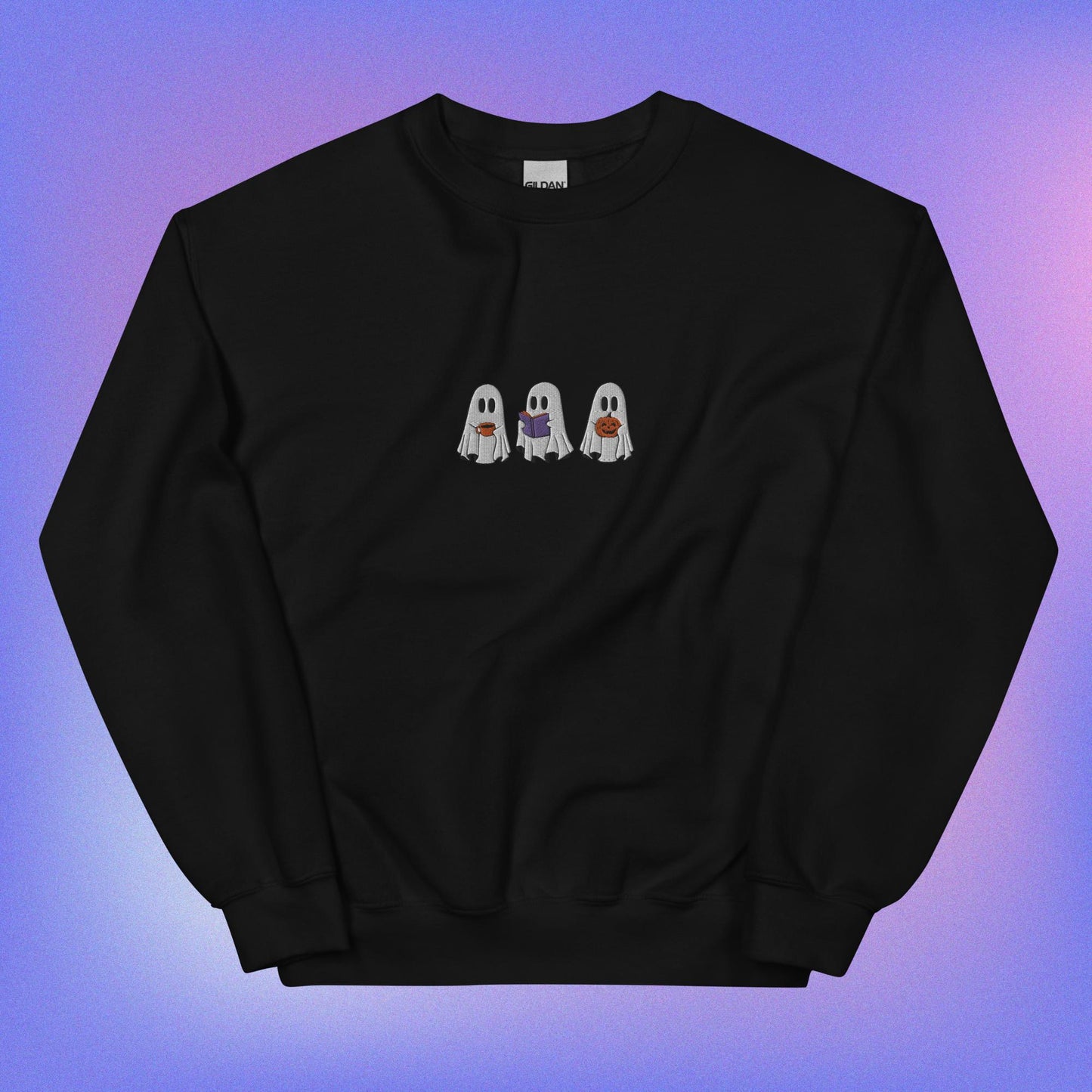 ghost friends embroidered sweatshirt