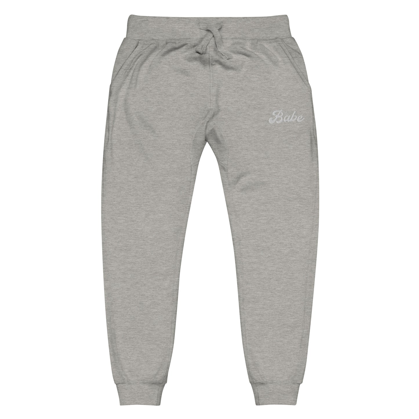 babe fleece sweatpants (white text)