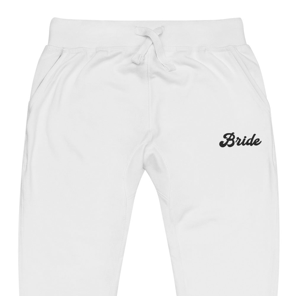 bride fleece sweatpants (black text)