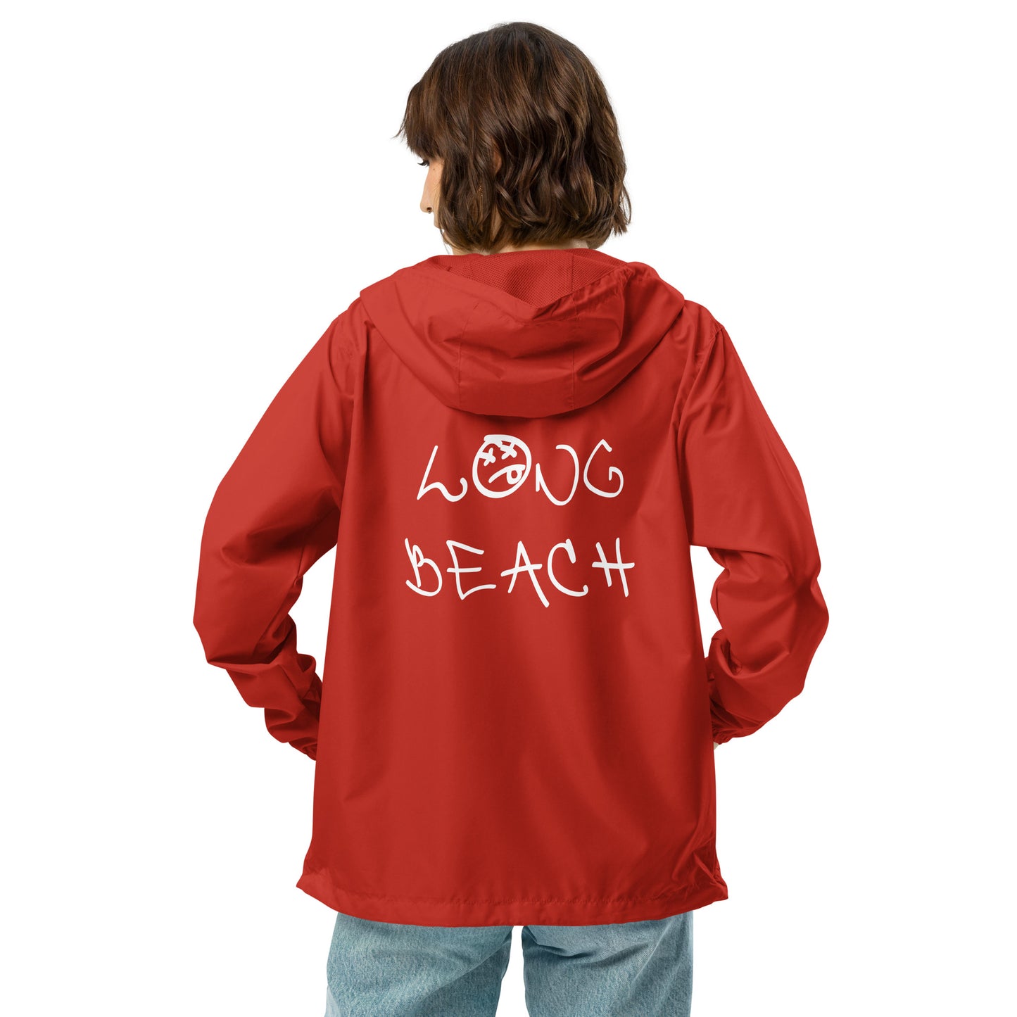 long beach graffiti lightweight zip up windbreaker (unisex)