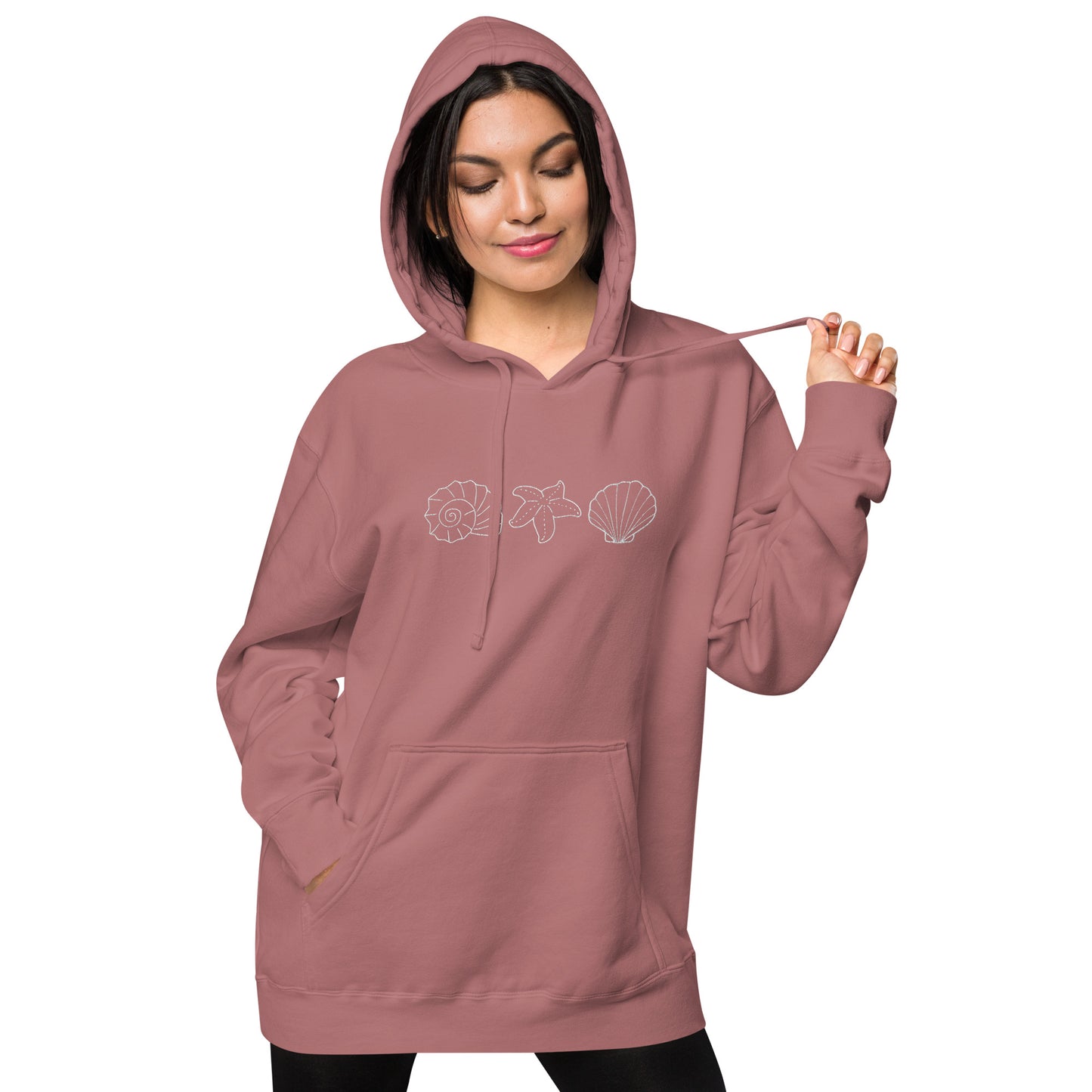 sea shells pigment-dyed hoodie
