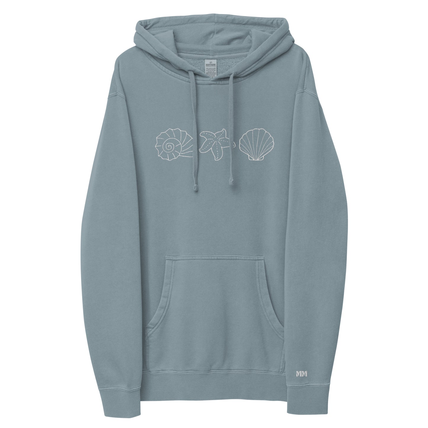 sea shells pigment-dyed hoodie