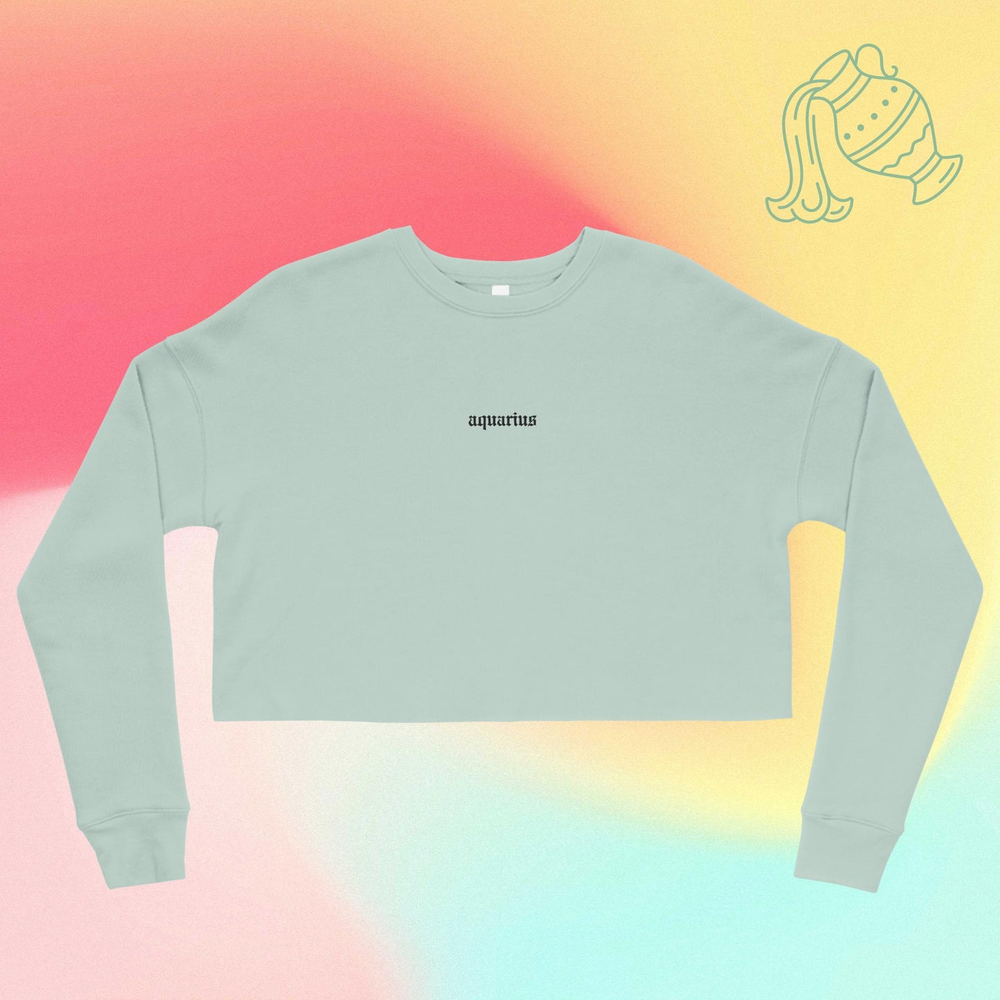 aquarius embroidered + cropped sweatshirt