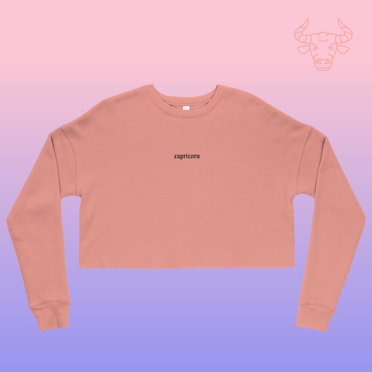 capricorn embroidered + cropped sweatshirt