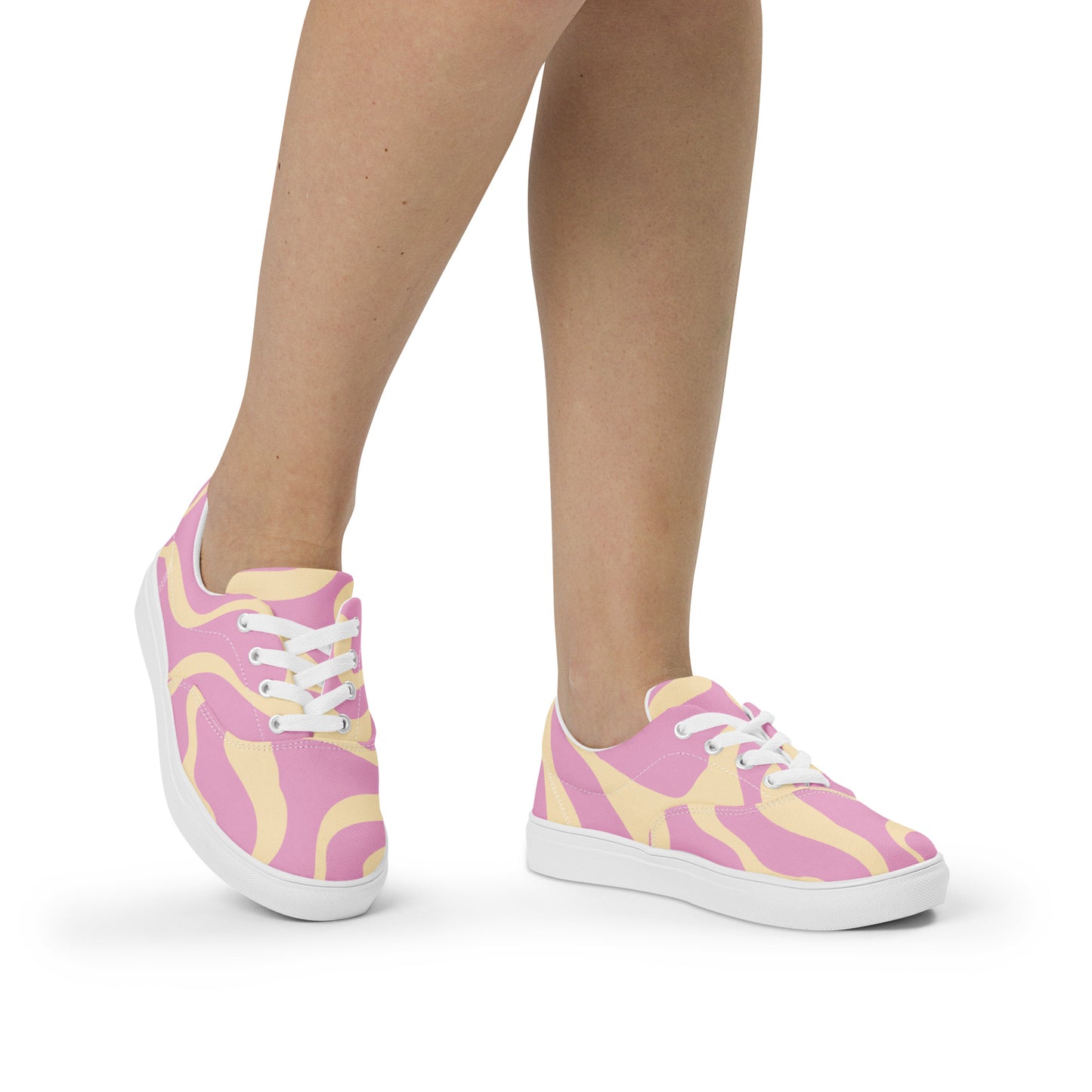 trippy women's lace-up canvas shoes