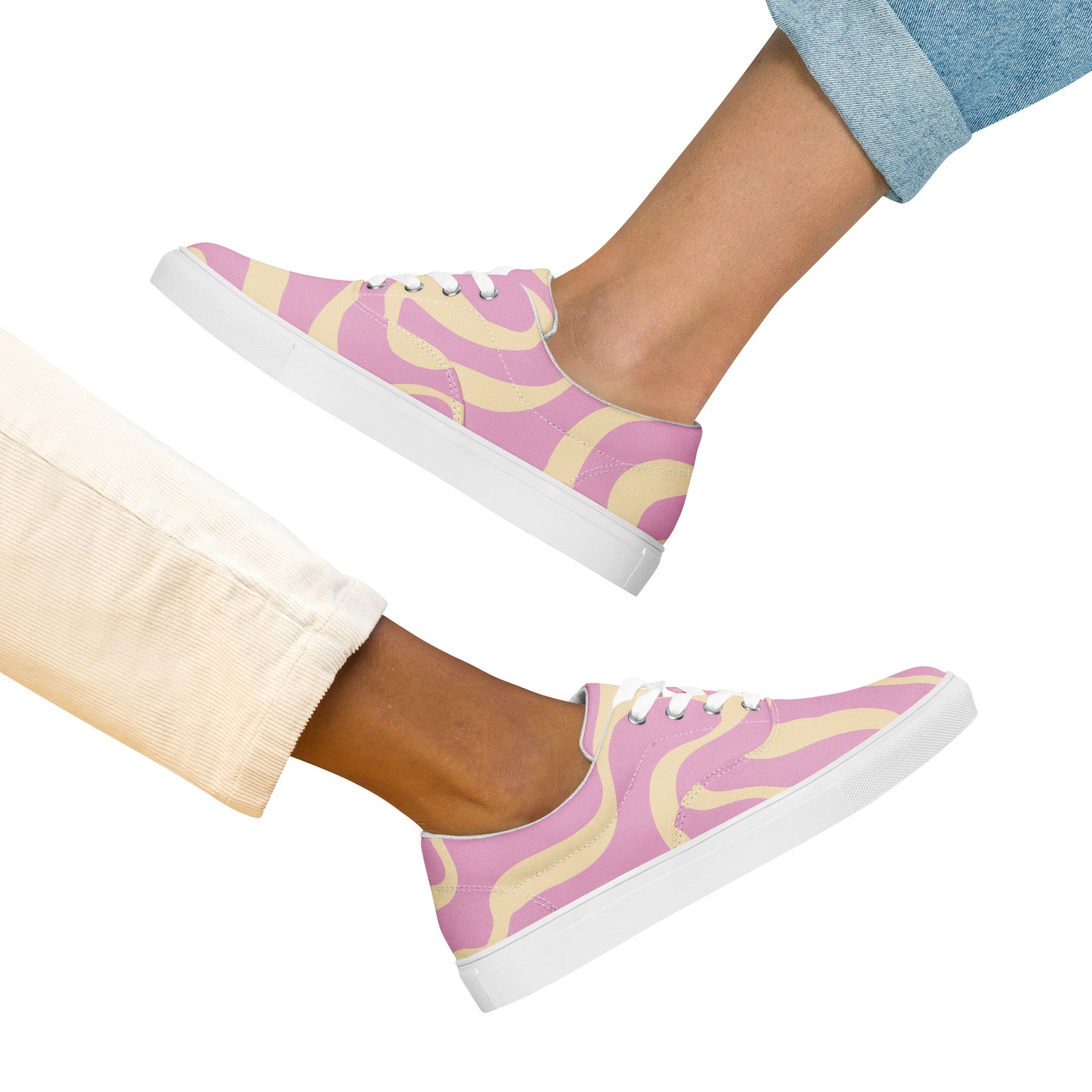 trippy women's lace-up canvas shoes