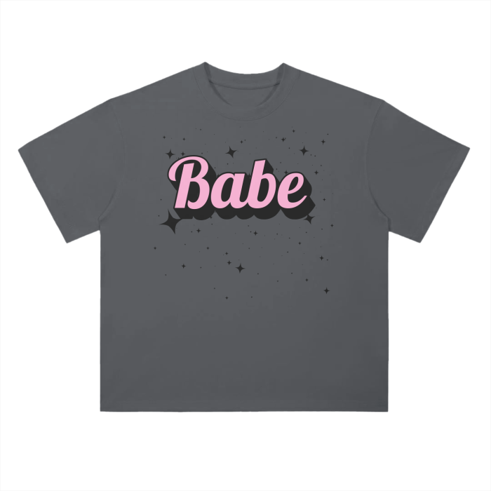 babe stars drop shoulder t-shirt