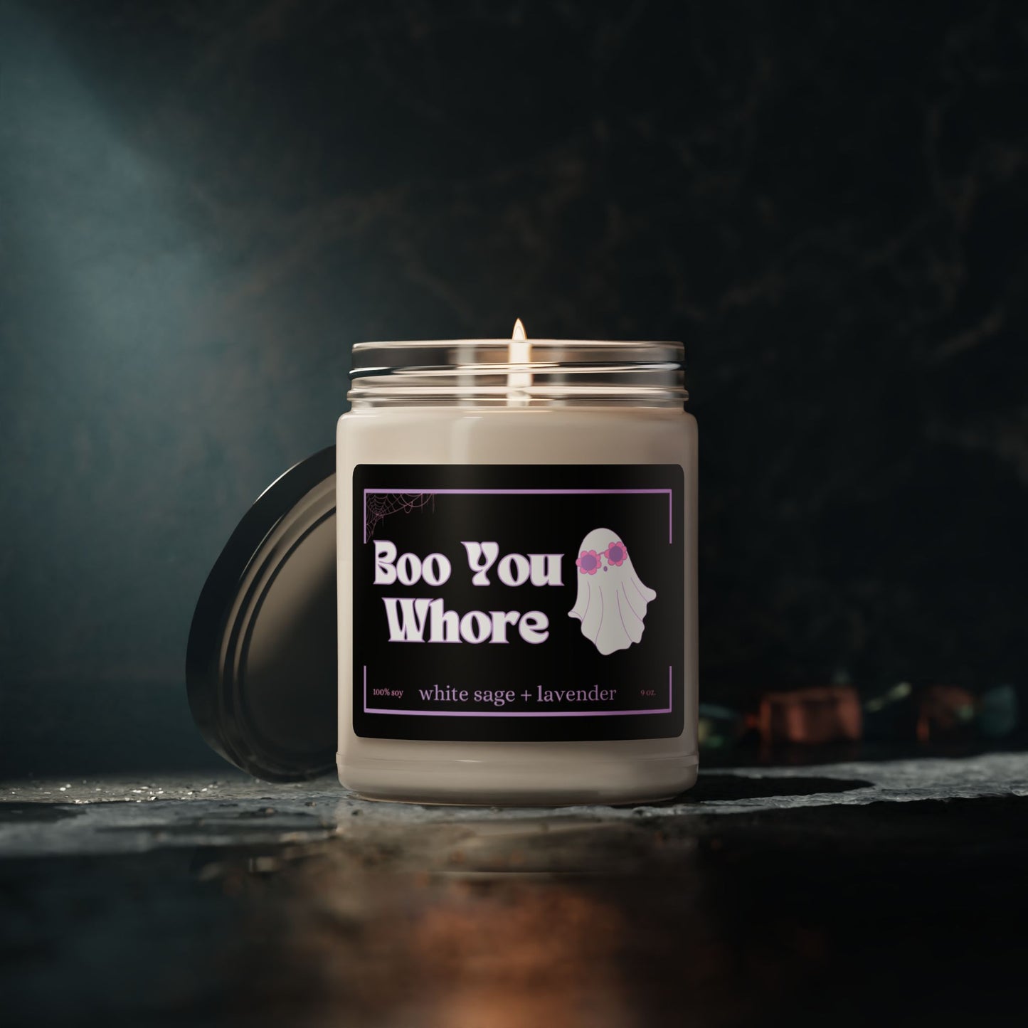 boo you whore scented soy candle, 9 oz.