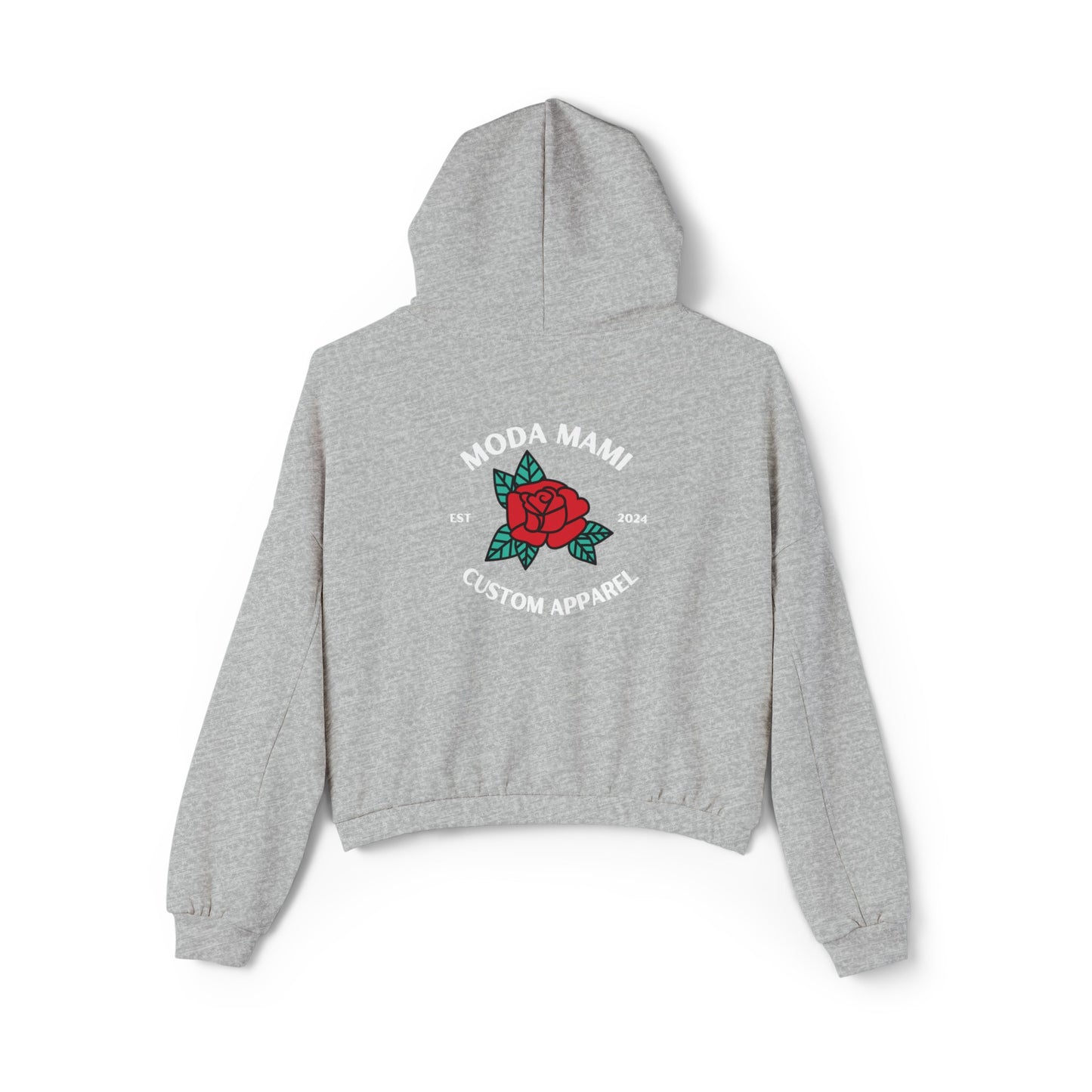 mm apparel rose cinched bottom hoodie