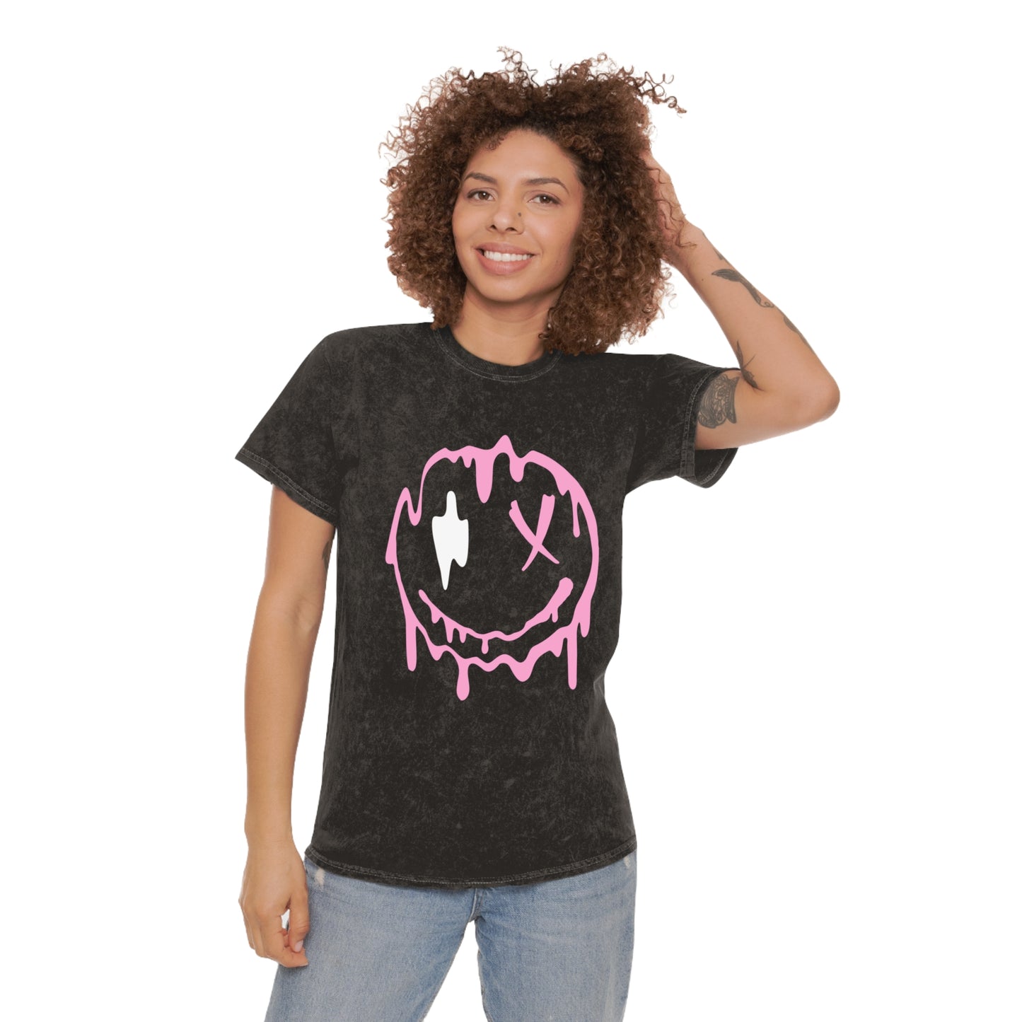 melting smiley mineral wash t-shirt