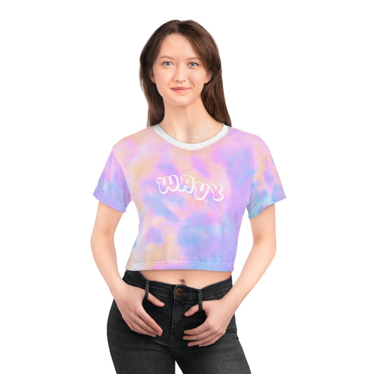 wavy tie-dye crop top