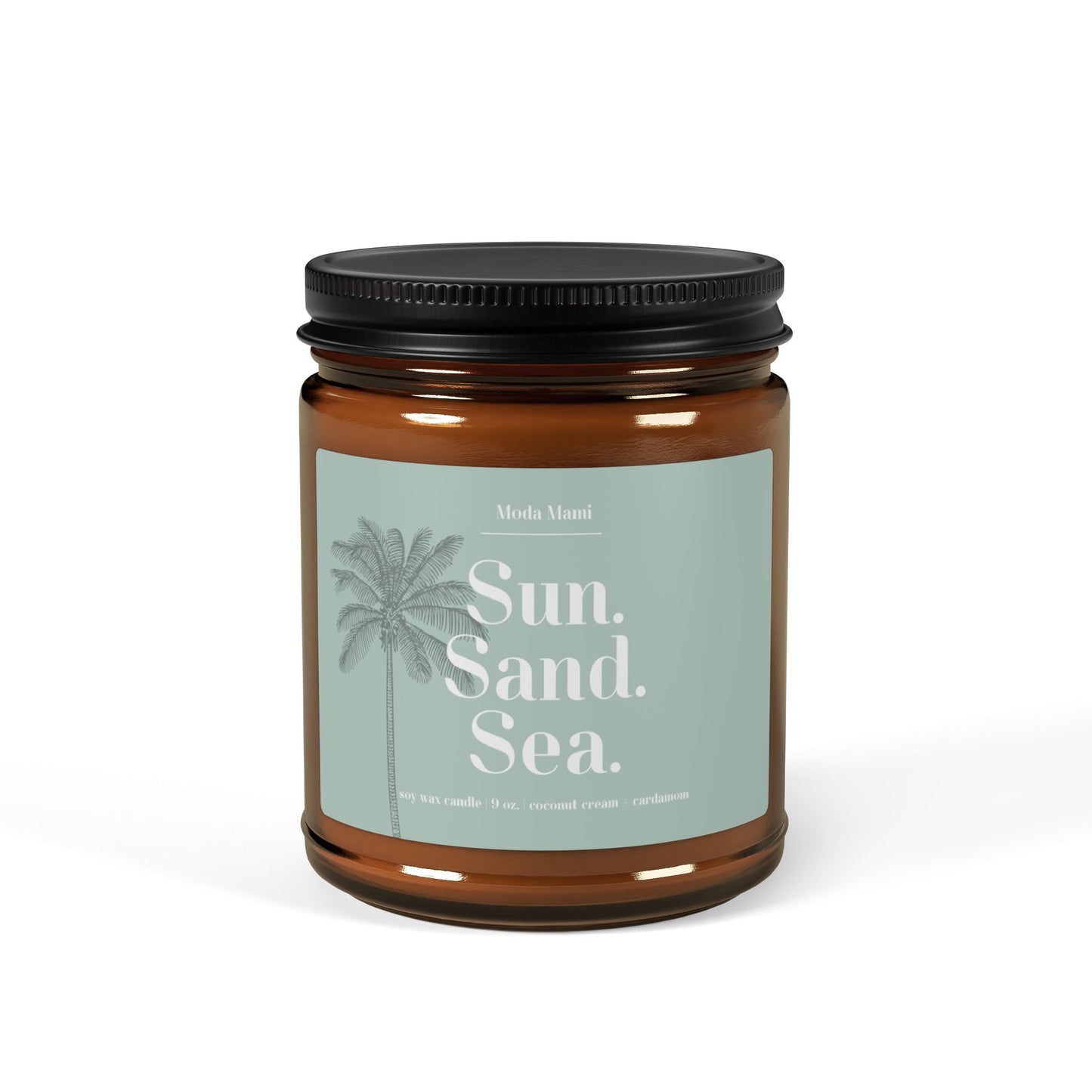 sun sand sea scented soy candle (multi-size, amber jar)