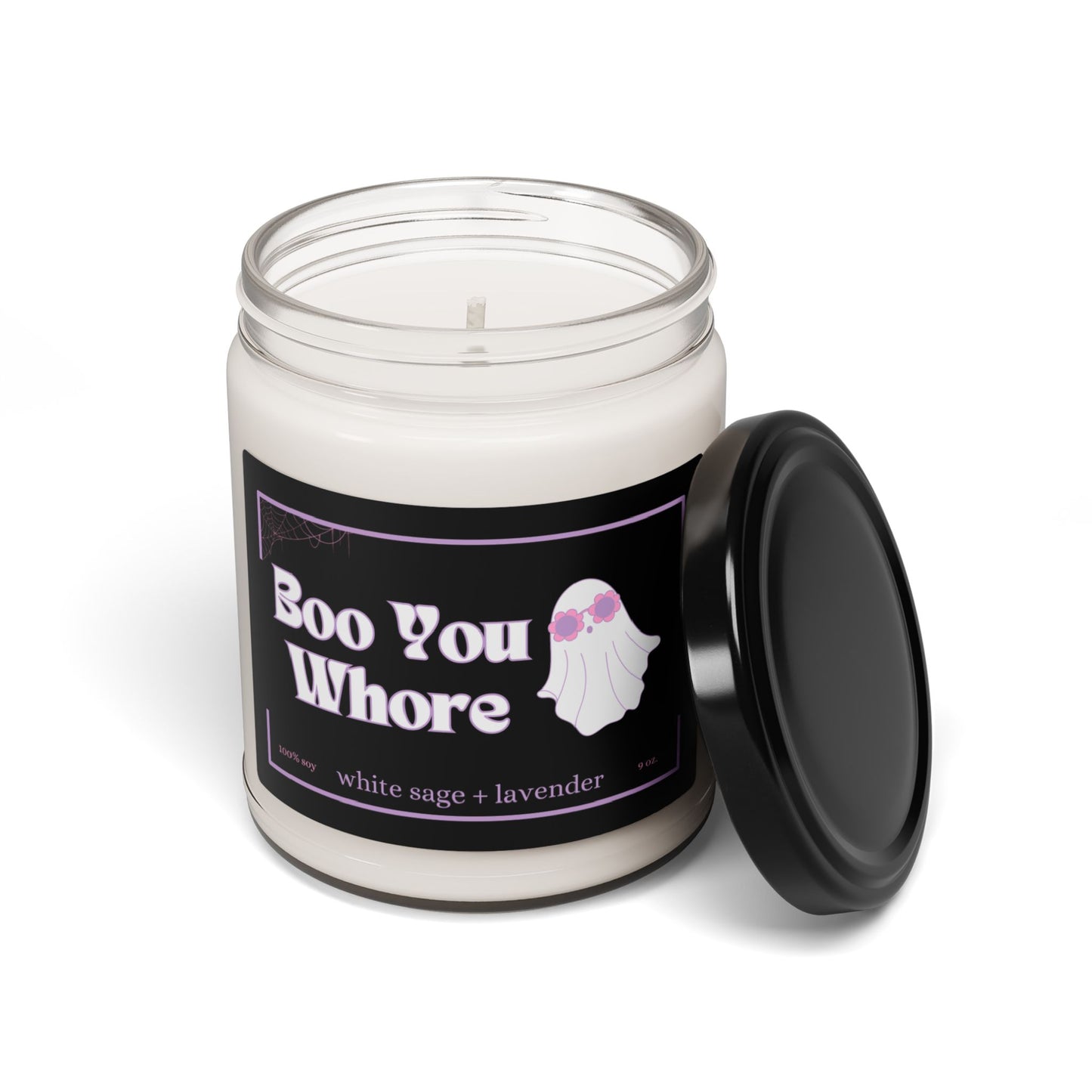 boo you whore scented soy candle, 9 oz.