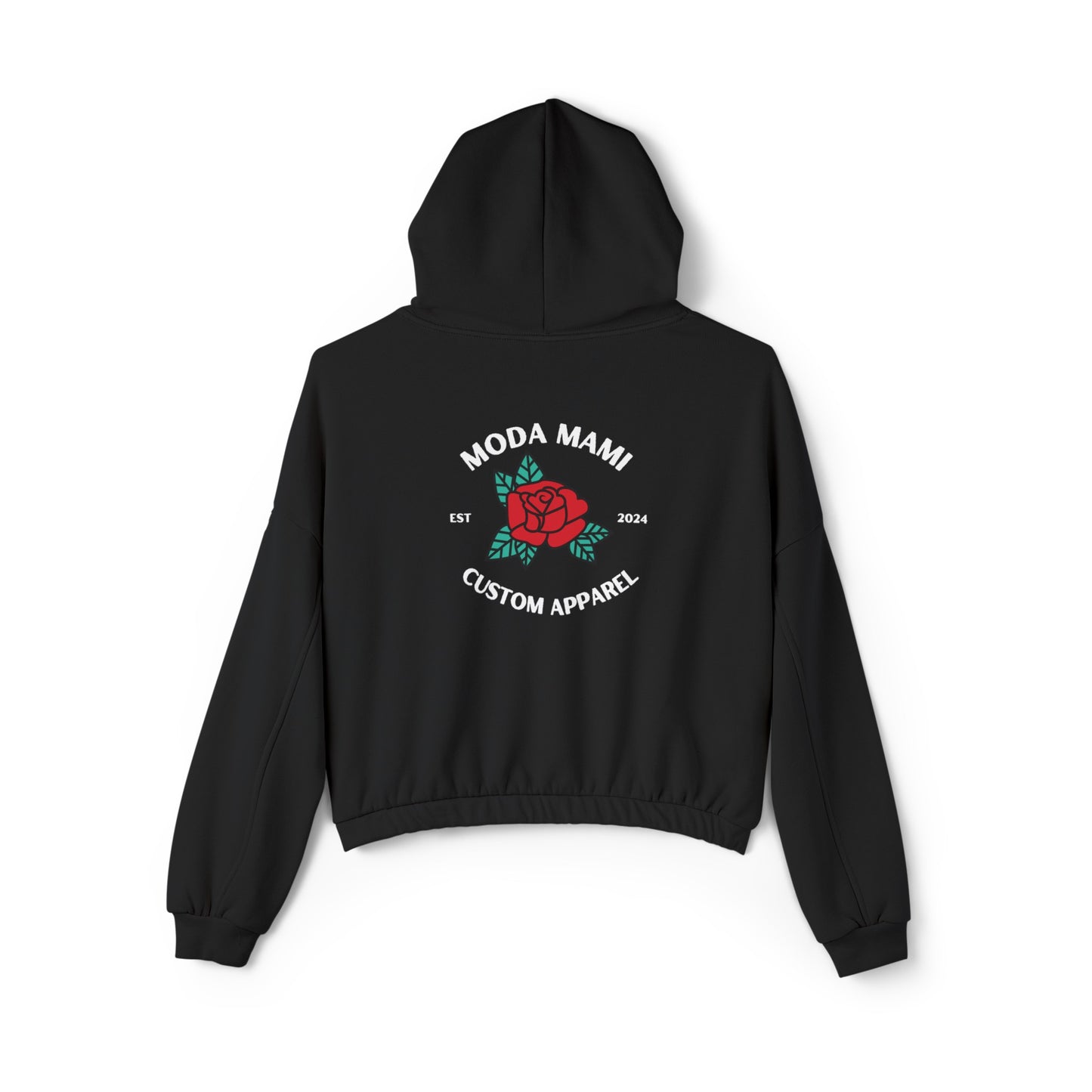 mm apparel rose cinched bottom hoodie