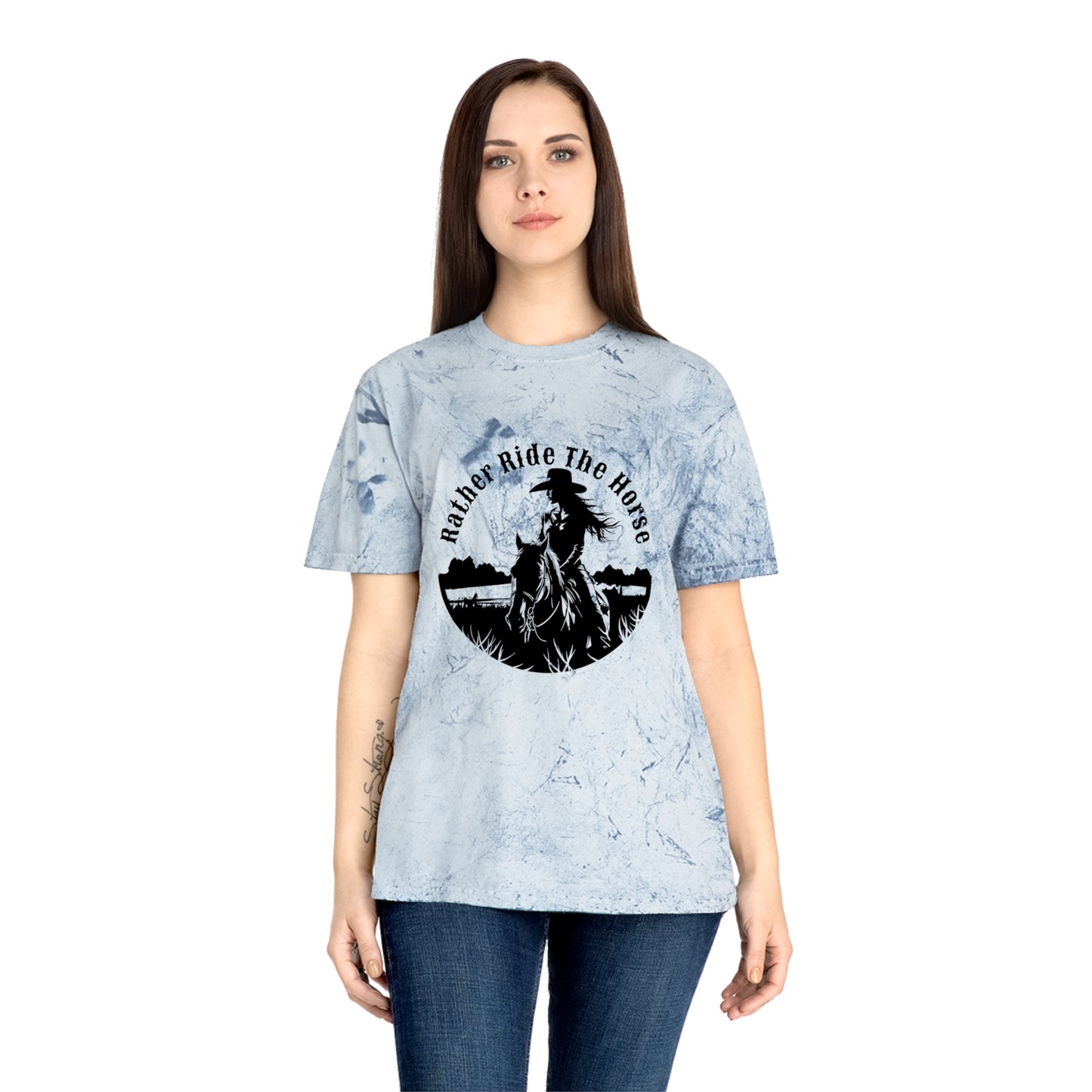 rather ride the horse color blast t-shirt