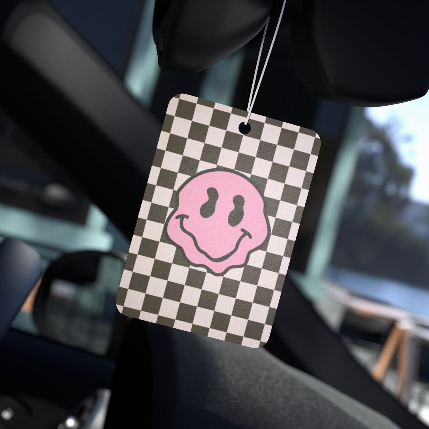 smiley checkers car air freshner