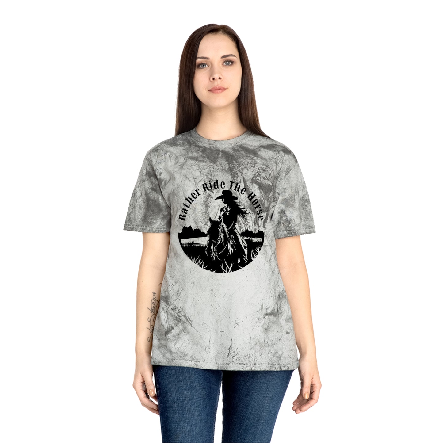 rather ride the horse color blast t-shirt