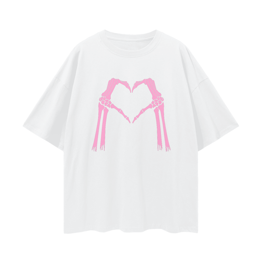 skeleton heart oversized t-shirt