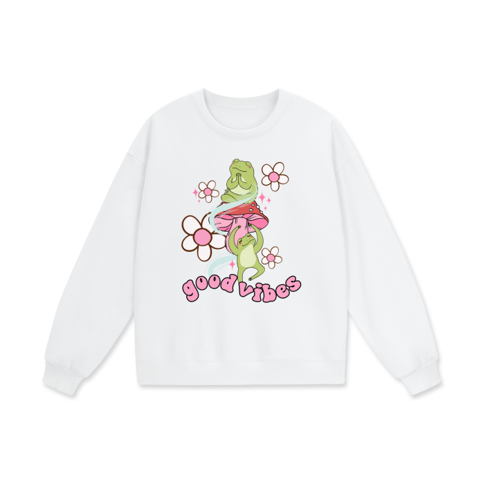 good vibes frog heavyweight oversized sweatshirt