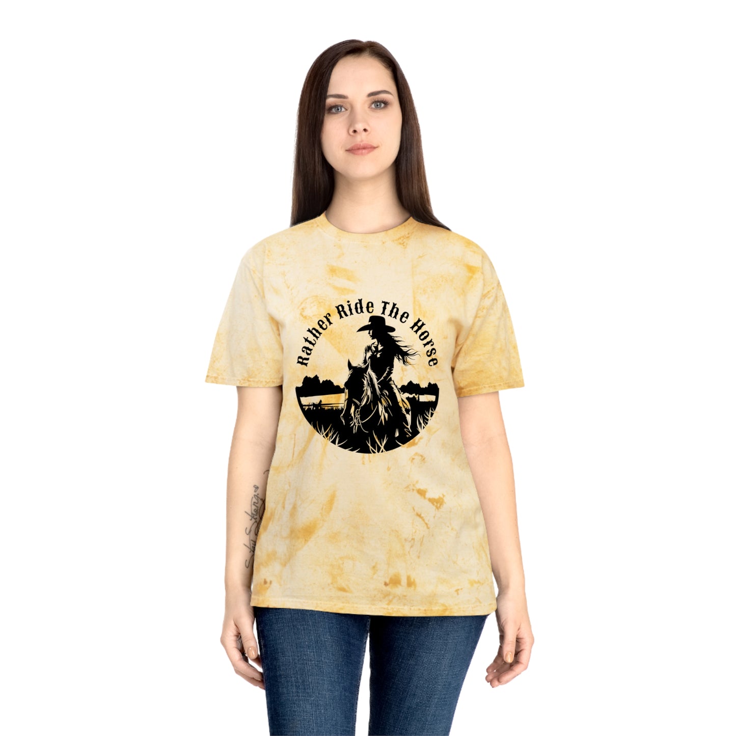 rather ride the horse color blast t-shirt