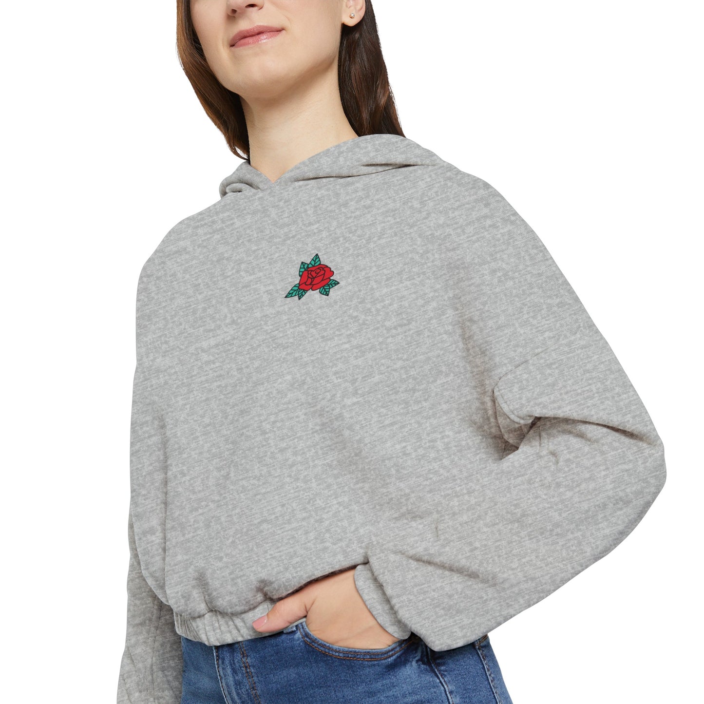 mm apparel rose cinched bottom hoodie