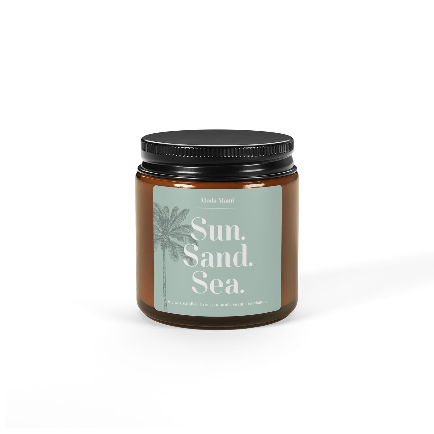 sun sand sea scented soy candle (multi-size, amber jar)