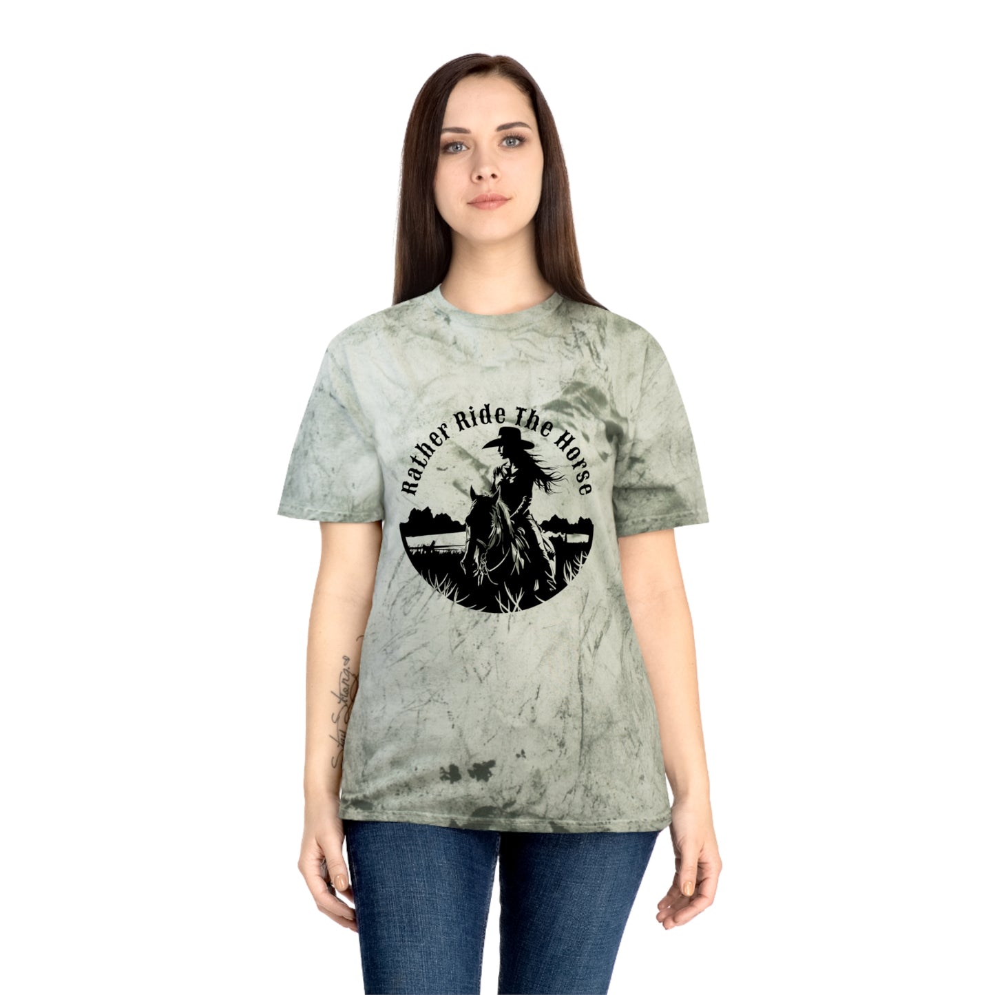 rather ride the horse color blast t-shirt