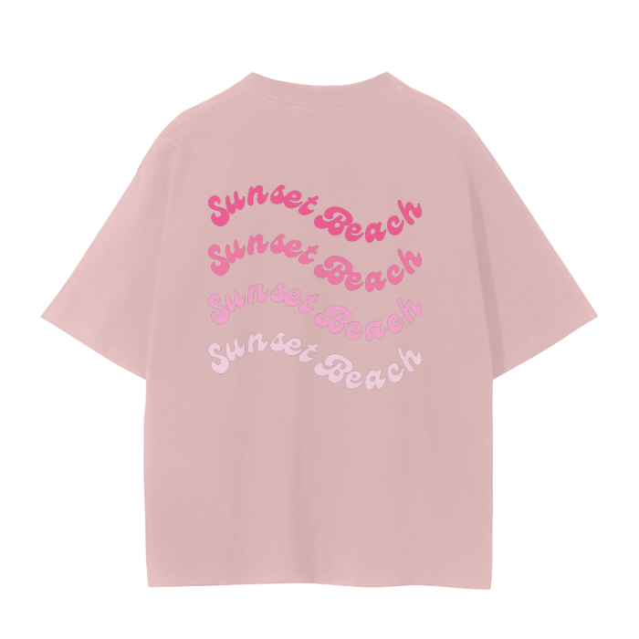 sunset beach wavy oversized t-shirt