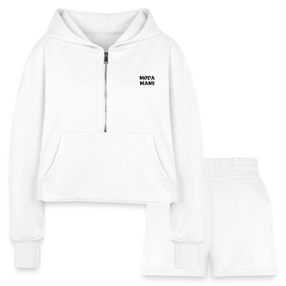 MODA MAMI WOMEN'S CROPPED HOODIE AND SHORTS SET-1066500989-P2422A1S6