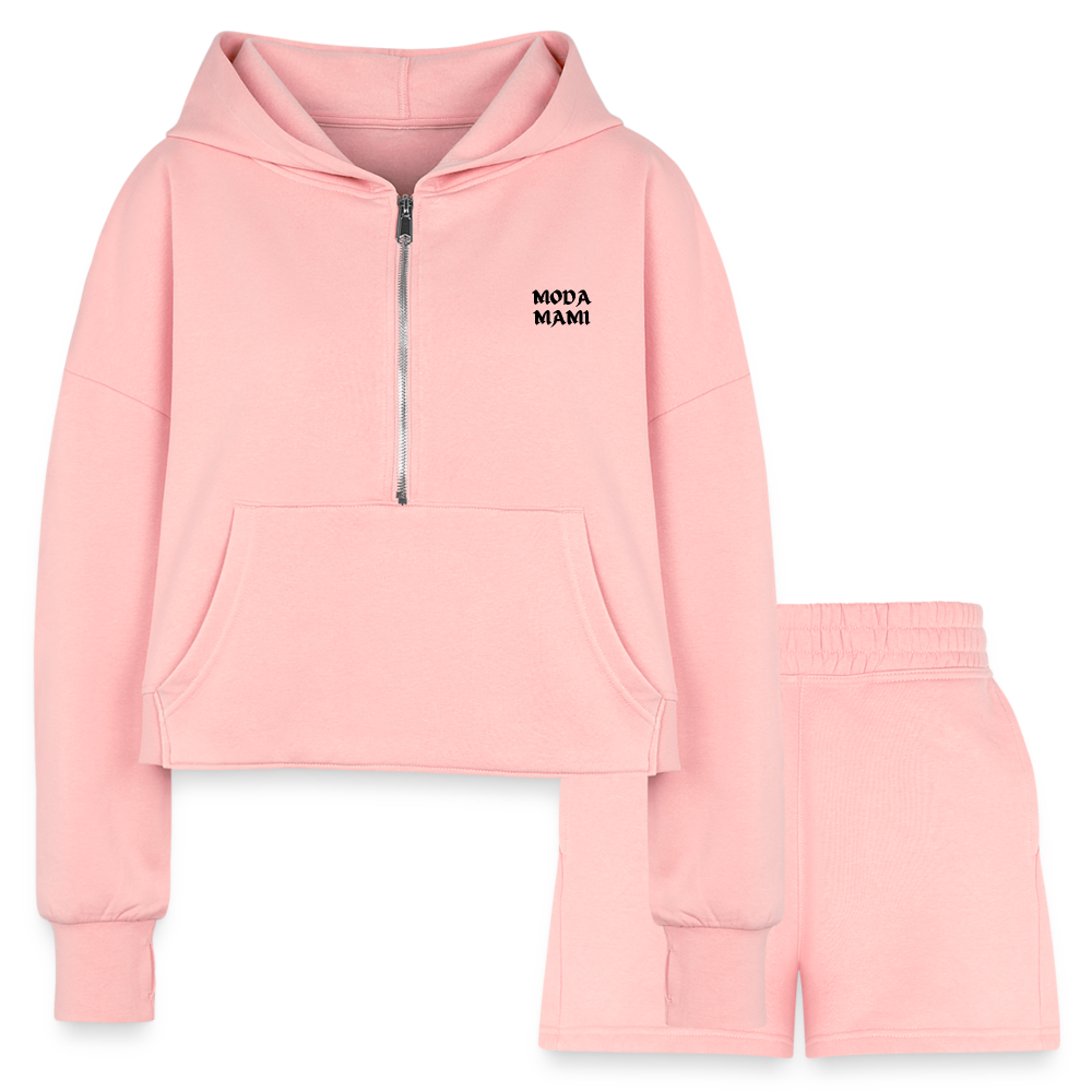 MODA MAMI WOMEN'S CROPPED HOODIE AND SHORTS SET-1066500989-P2422A1S6