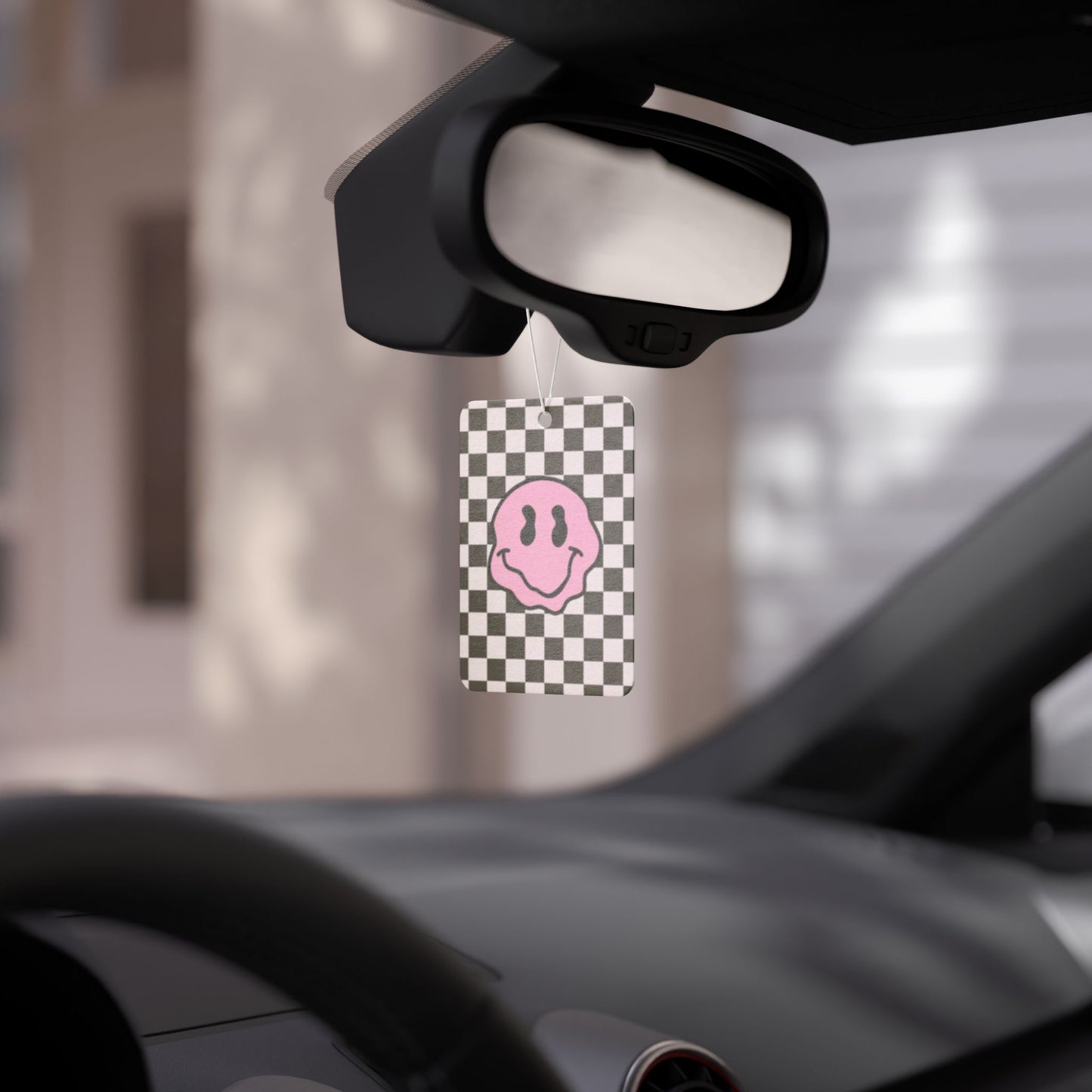 smiley checkers car air freshner