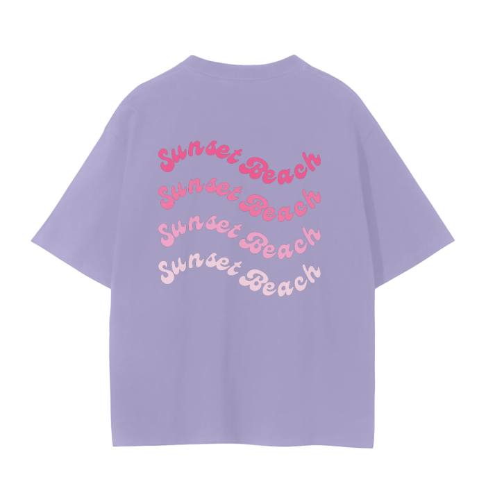 sunset beach wavy oversized t-shirt