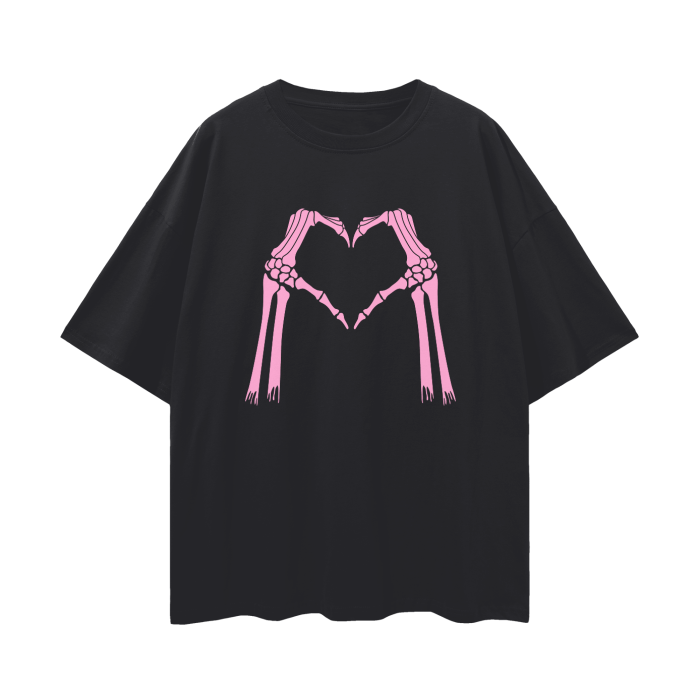 skeleton heart oversized t-shirt