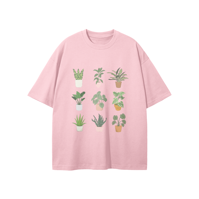 assorted plants oversized t-shirt