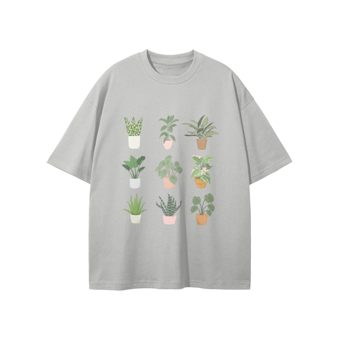 assorted plants oversized t-shirt