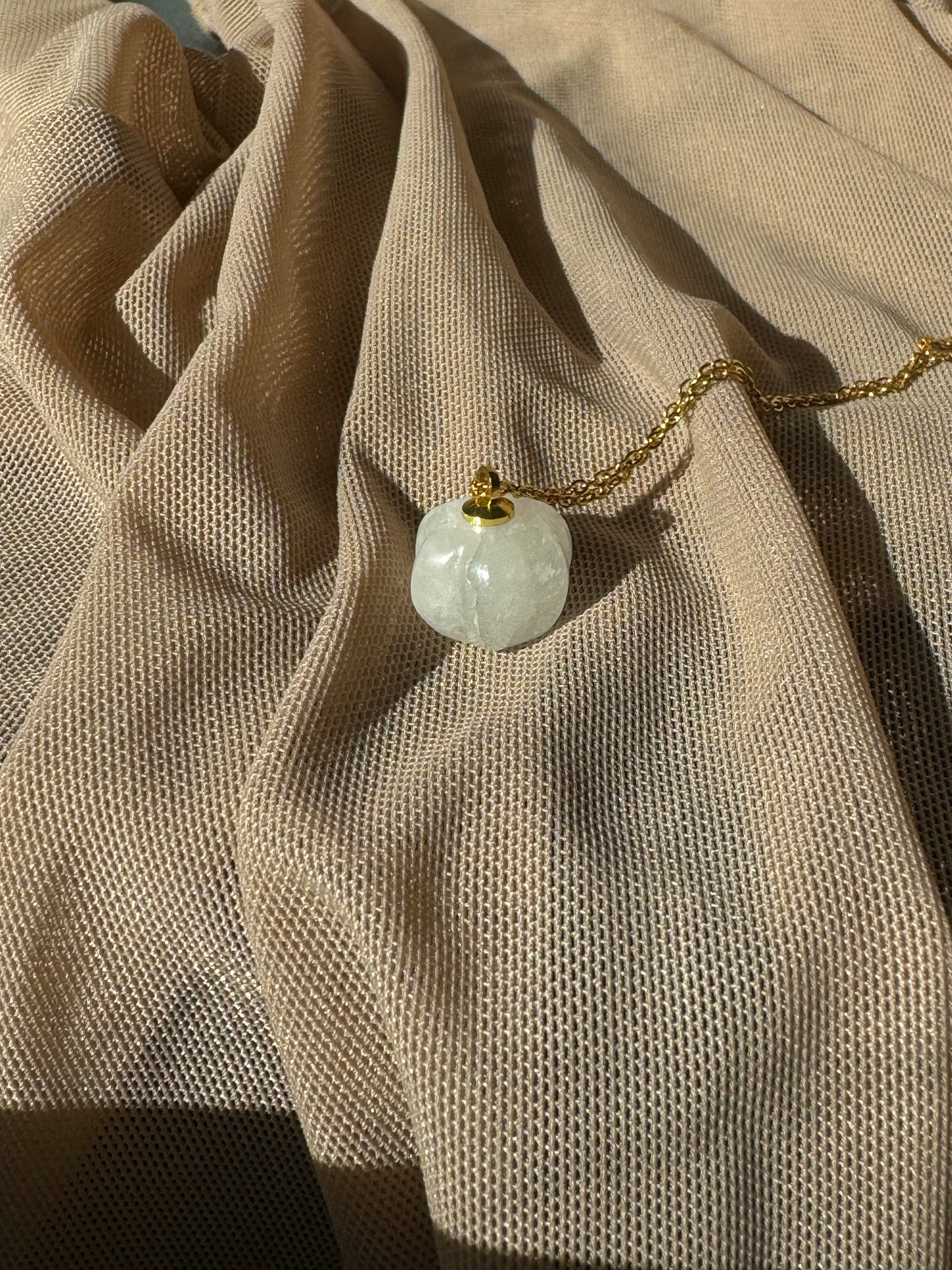 clear quartz pumpkin necklace