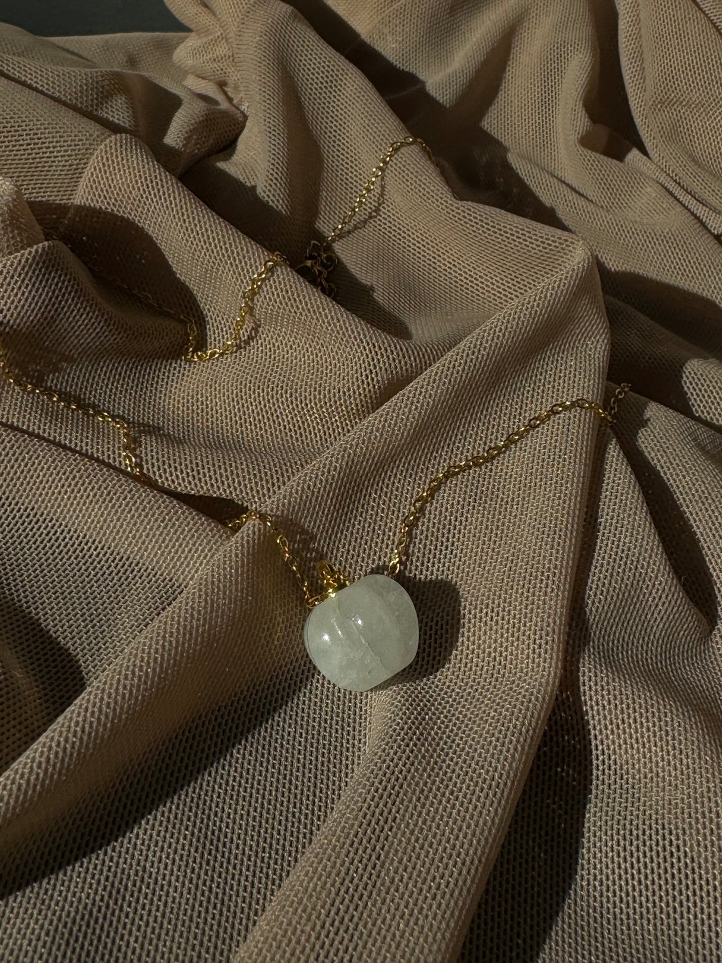 clear quartz pumpkin necklace