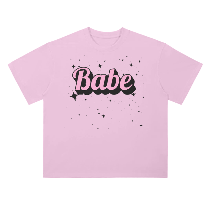 babe stars drop shoulder t-shirt