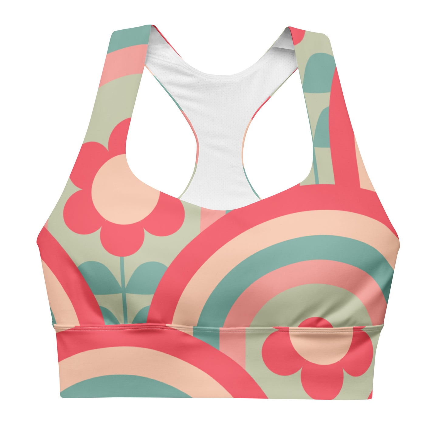 rainbow blossom sports bra