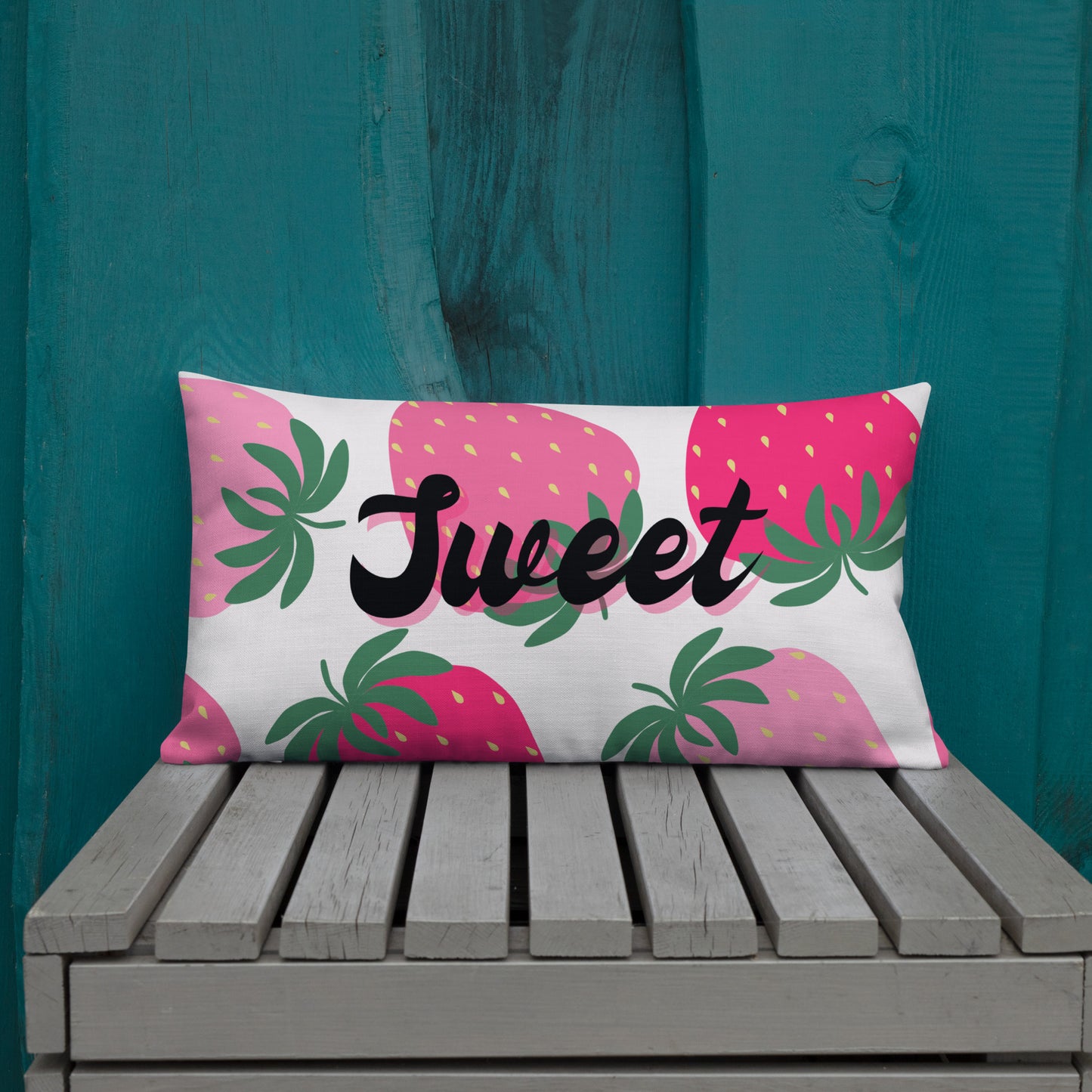 sweet strawberries throw pillow