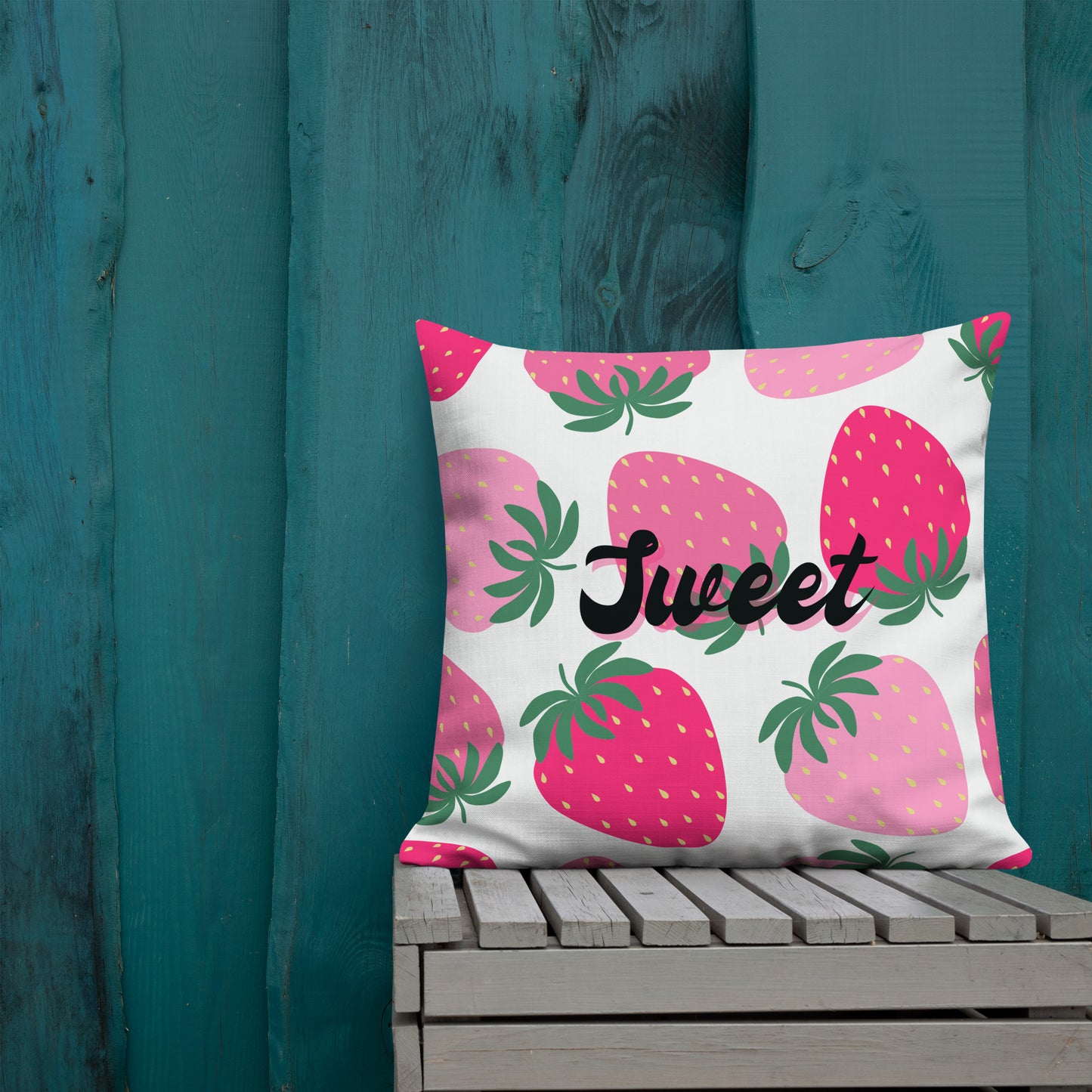 sweet strawberries throw pillow