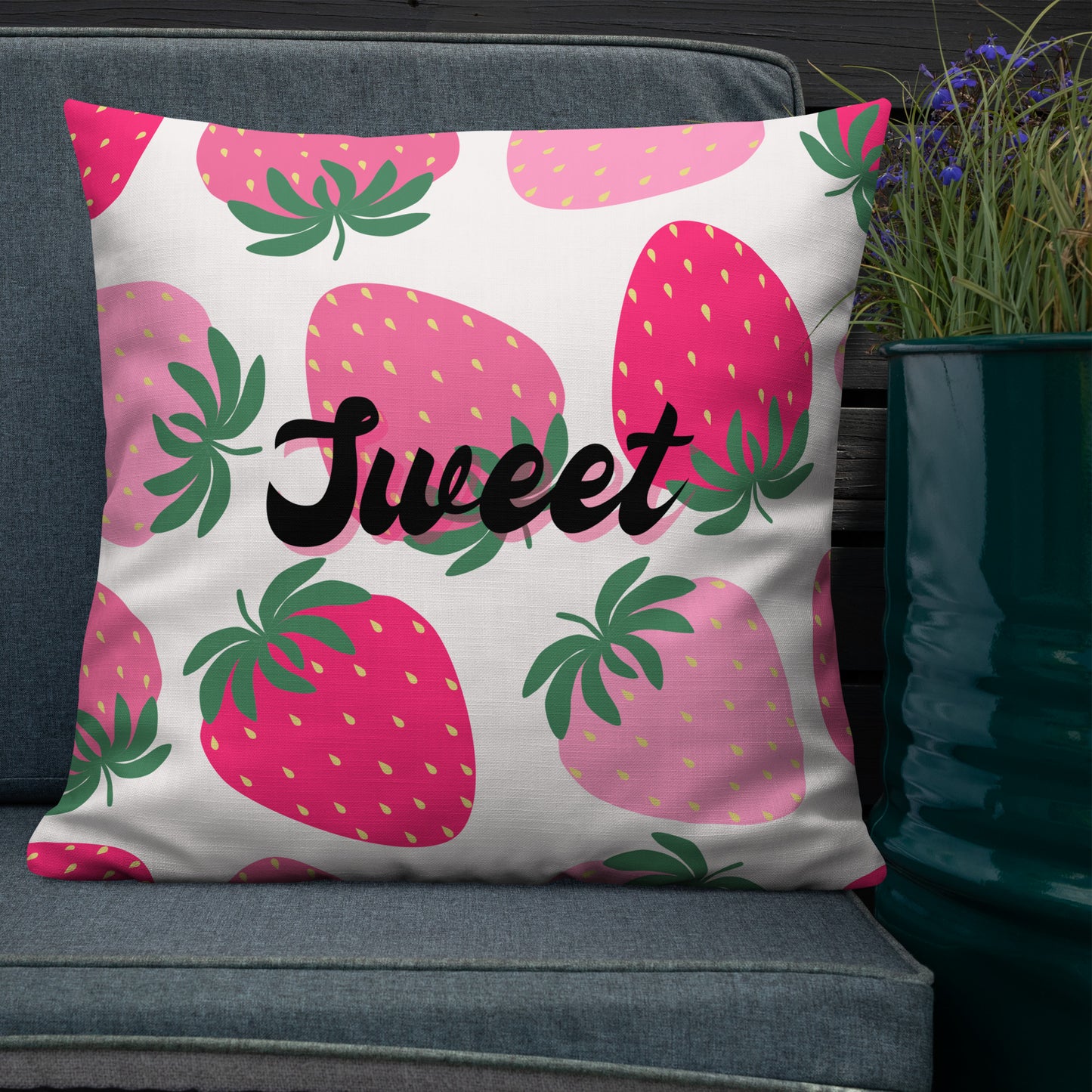 sweet strawberries throw pillow