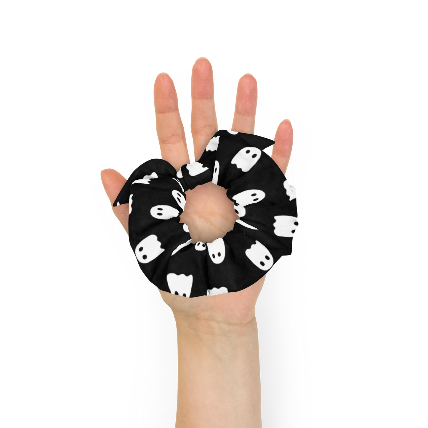 boo black and white scrunchie (with removable bow)