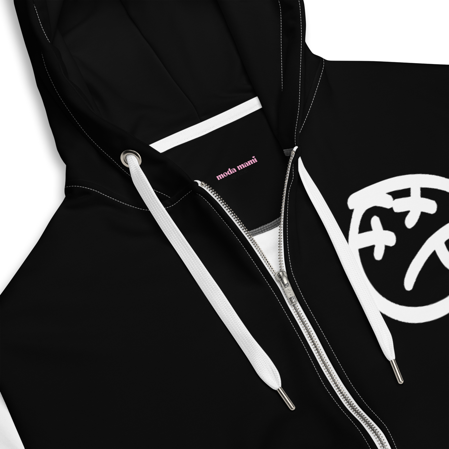 black and white street smiley zip hoodie (unisex)