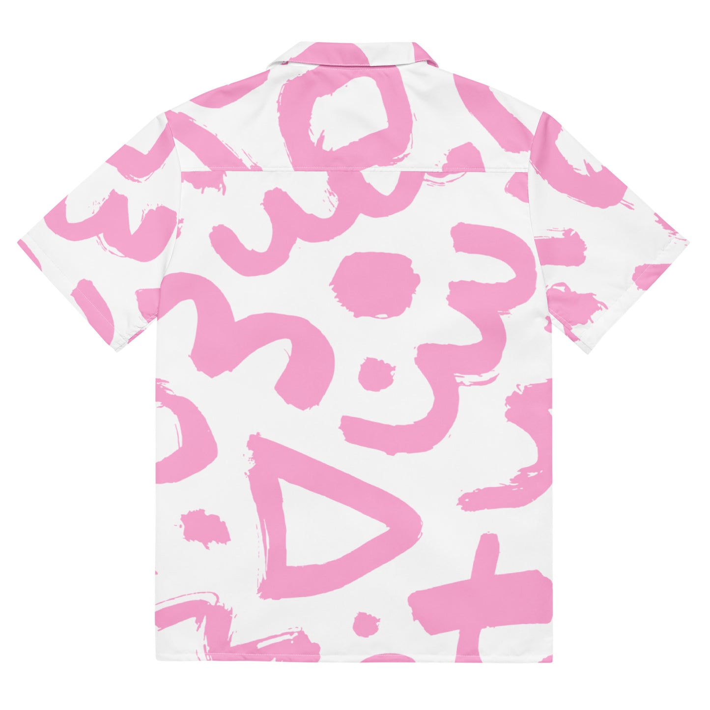 pink 90s pattern button up shirt