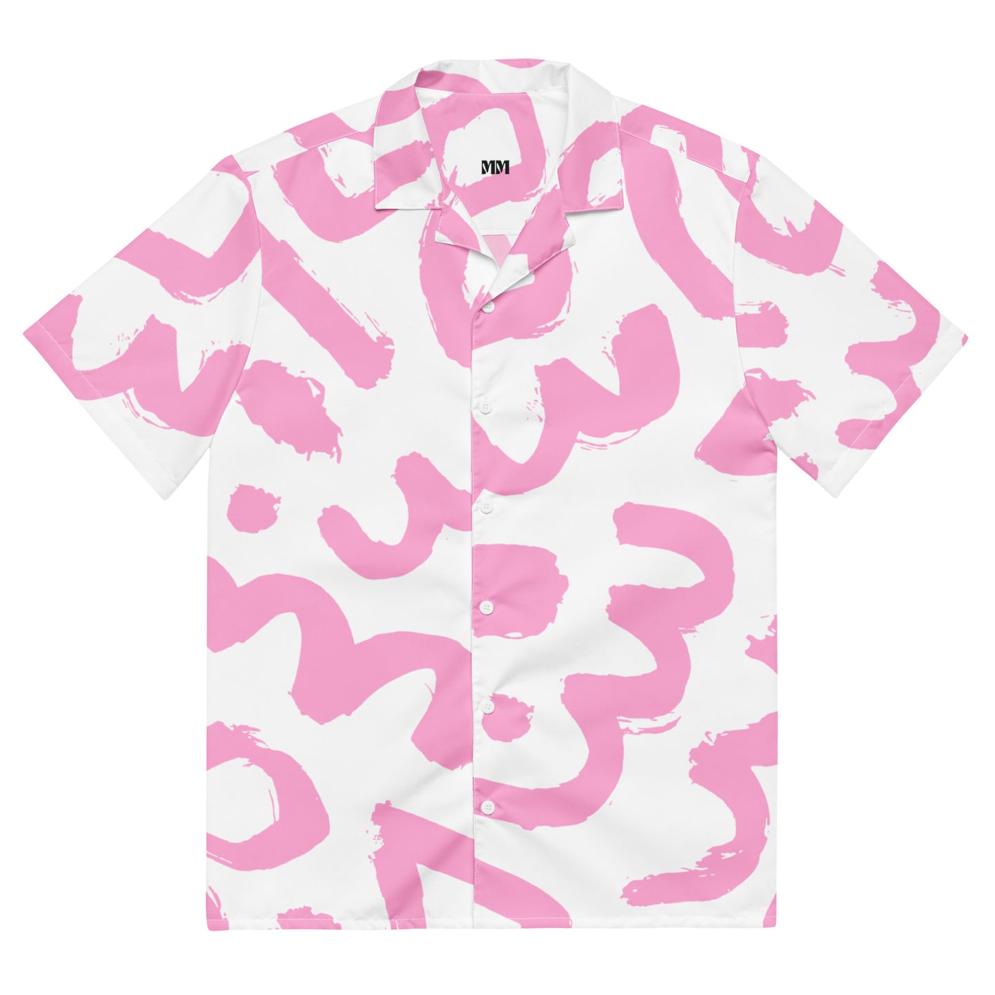 pink 90s pattern button up shirt